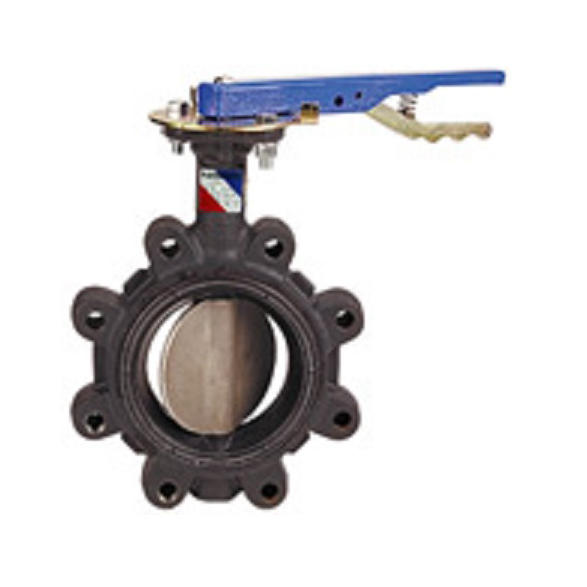 Butterfly Valve 3" Ductile Iron Lug Type Extended Neck EPDM Seat Stainless Steel Disc Lever Locking Handle Max Pressure 250 PSI