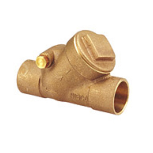 Swing Check Valve 1" Bronze Solder Ends Class 125 Y-Pattern Renewable Seat & Bronze Disc  Max Pressure 200 PSI CWP non-shock,125 PSI Saturated Steam