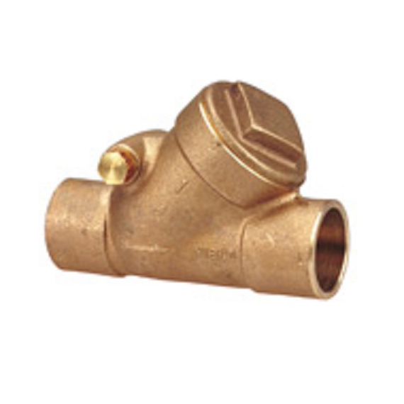 Swing Check Valve 2-1/2" Bronze Solder Ends Class 150 Y-Pattern Screw-In Bonnet Renewable Seat & Bronze Disc  Max Pressure 300 PSI CWP non-shock,150 PSI Saturated Steam