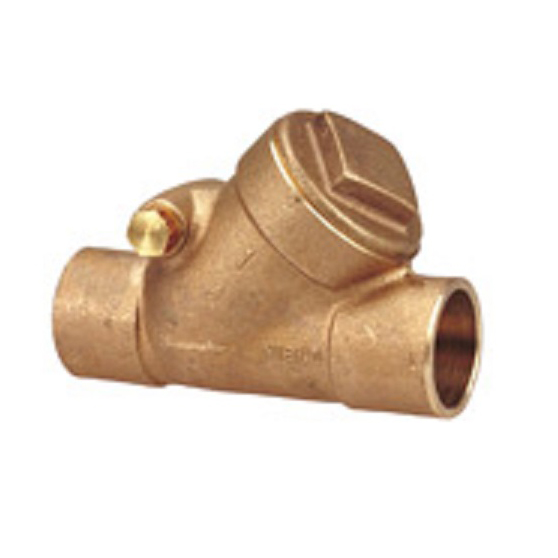 Swing Check Valve 3" Bronze Solder Ends Class 150 Y-Pattern Bolted Bonnet Renewable Seat & PTFE Disc  Max Pressure 300 PSI CWP non-shock,150 PSI Saturated Steam
