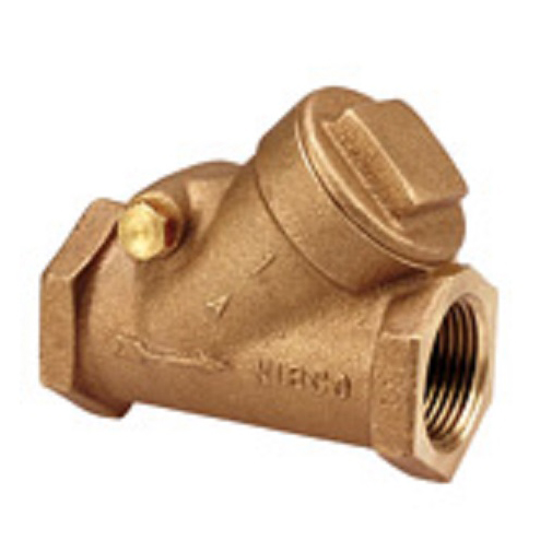 Swing Check Valve 1" Bronze Threaded Ends Class 125 Y-Pattern Renewable Seat & Bronze Disc  Max Pressure 200 PSI CWP non-shock,125 PSI Saturated Steam