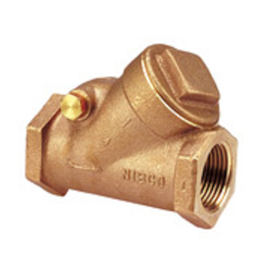 Swing Check Valve 1" Bronze Threaded Ends Class 150 Y-Pattern Renewable Seat & Bronze Disc  Max Pressure 300 PSI CWP non-shock,150 PSI Saturated Steam