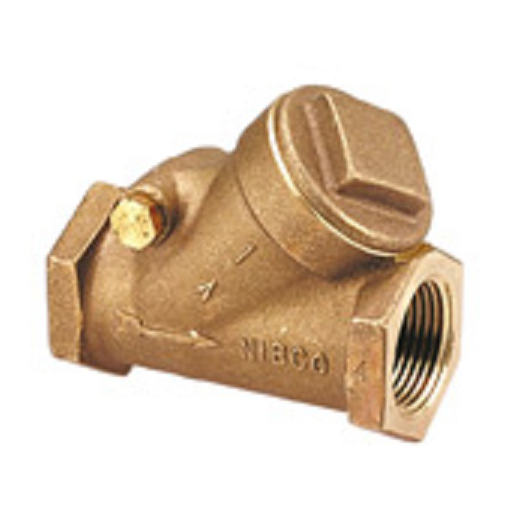 Swing Check Valve 1/4" Bronze Threaded Ends Class 200 Y-Pattern Renewable Seat & Bronze Disc  Max Pressure 400 PSI CWP non-shock,200 PSI Saturated Steam