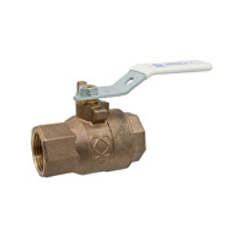 Ball Valve 1-1/2" Bronze Threaded Ends  2-Piece Full Port Standard Lever Handle Lead Free Max Pressure 600 PSI CWP non-shock
