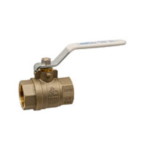 Ball Valve 1" Brass 2-Piece Full Port Threaded Ends  Lead-Free Lever Handle Max Pressure 600 PSI CWP non-shock