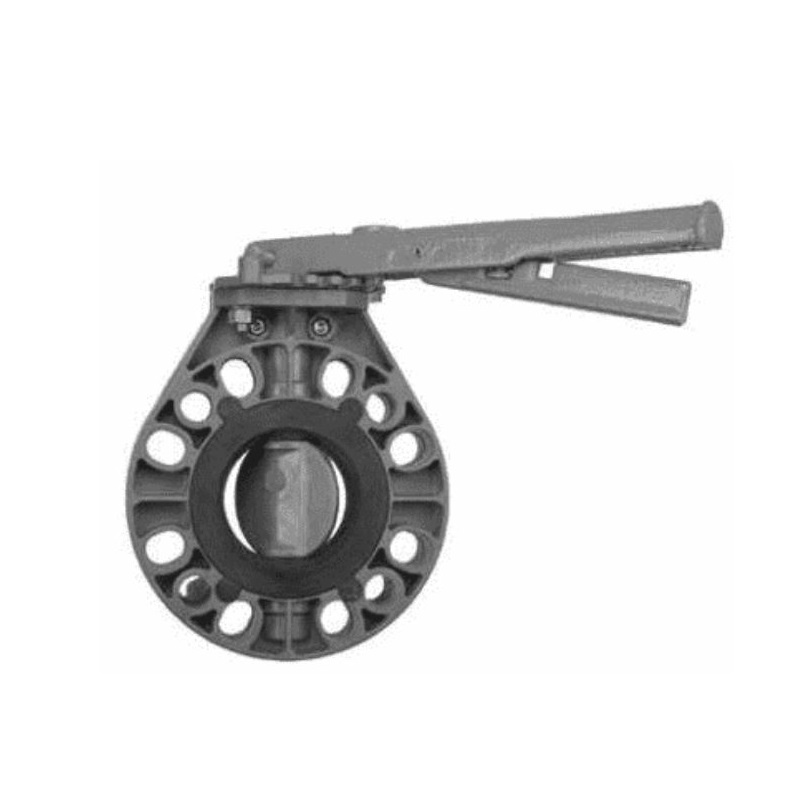 Butterfly Valve 4" PVC Schedule 80 Model B with Lever Handle EPDM Seat Max Pressure 150 PSI