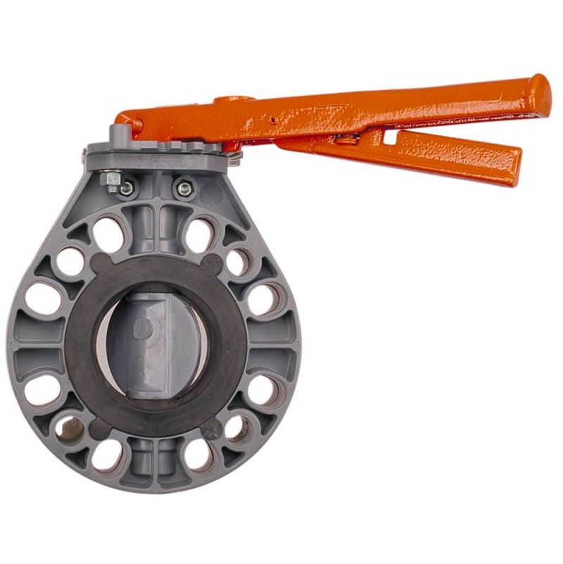 Butterfly Valve 3" CPVC Schedule 80 Model B with Lever Handle EPDM Seat  Max Pressure 150 PSI