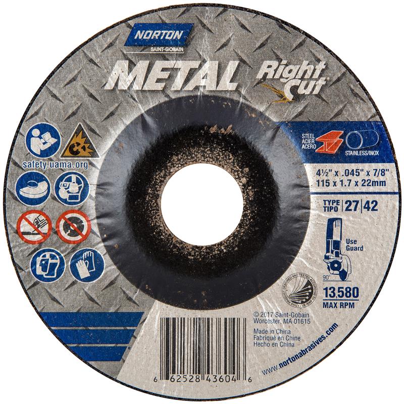 Cut-Off Wheel 4-1/2"X.045"X7/8" Type 27 Metal Rightcut 