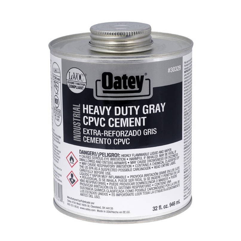 HD Industrial Cement 32 Oz Gray EP42 for Schedule 40 & 80 PVC & CPVC up to 12" Diameter 