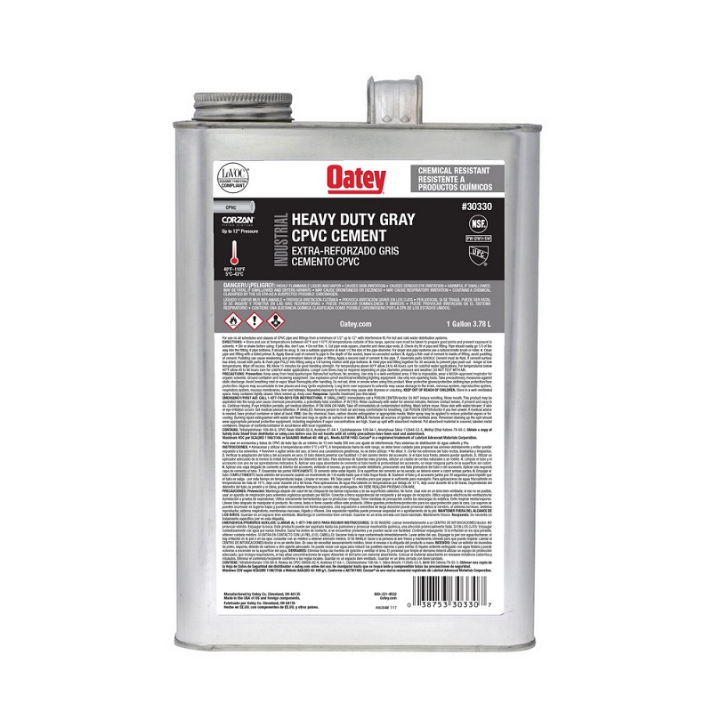 HD Industrial Cement 1 Gal Gray EP42 for Schedule 40 & 80 PVC & CPVC up to 12" Diameter 