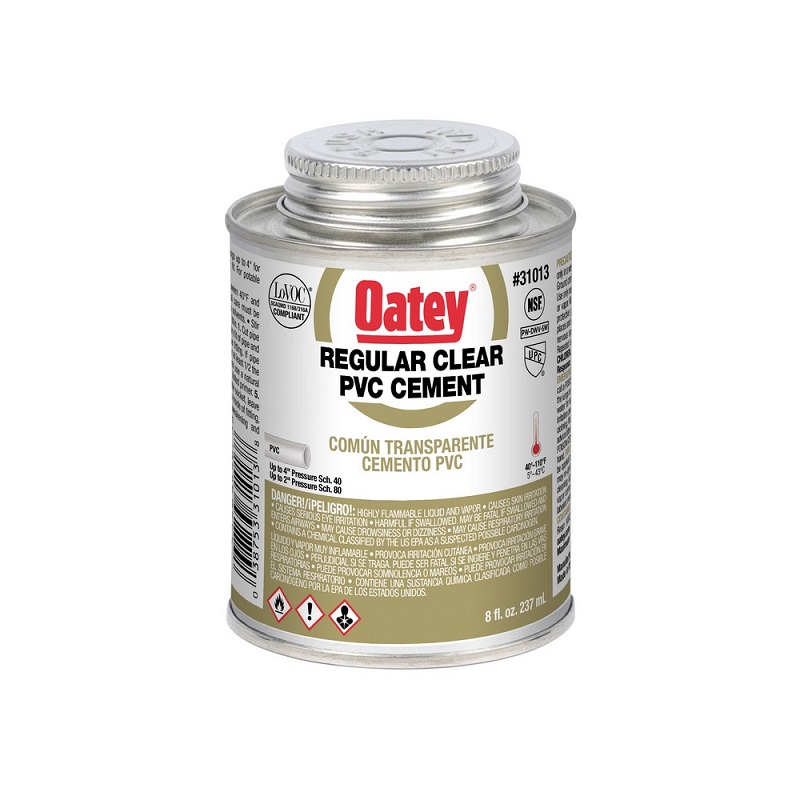 Cement 1/2 Pt PVC Clear Regular with Brush Top Can 