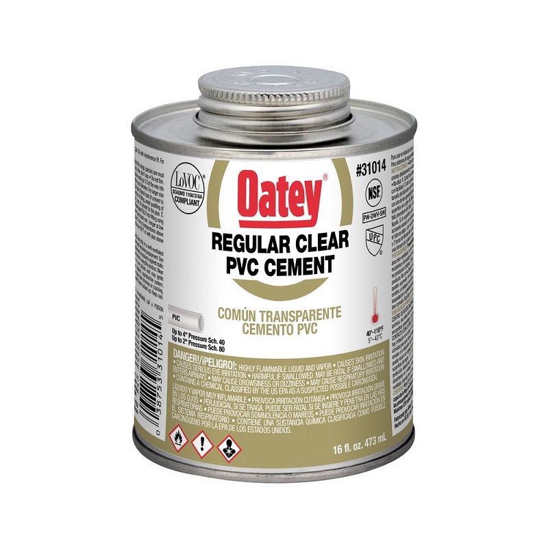 Cement 1 Pt PVC Clear Regular with Brush Top Can 