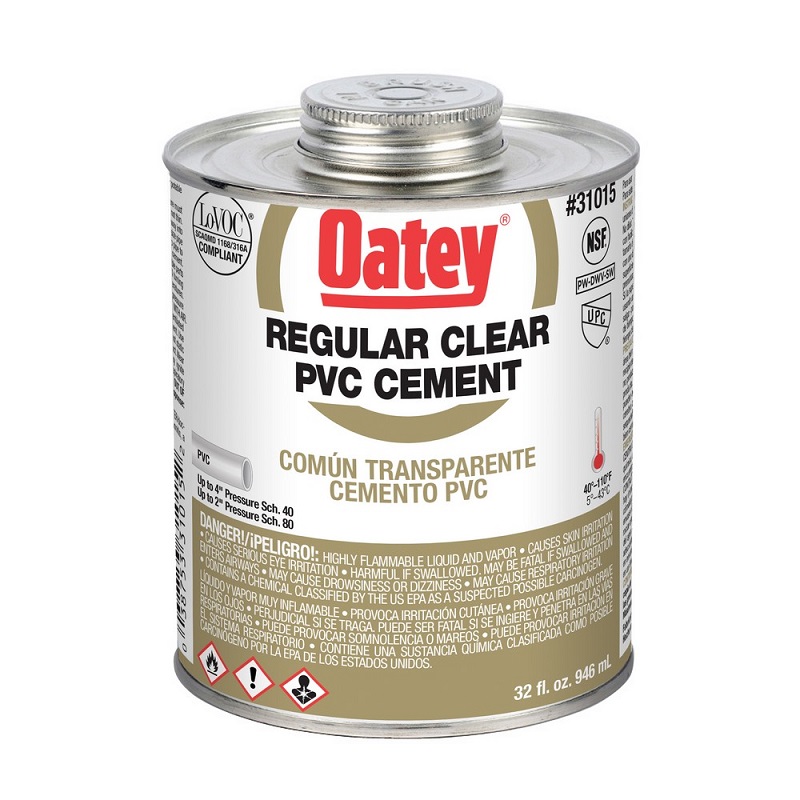 Cement 1 Qt PVC Clear Regular with Brush Top Can 