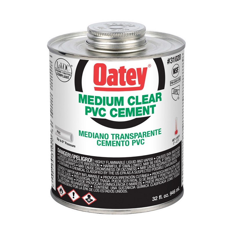Cement 1 Qt PVC Clear Medium with Brush Top Can 