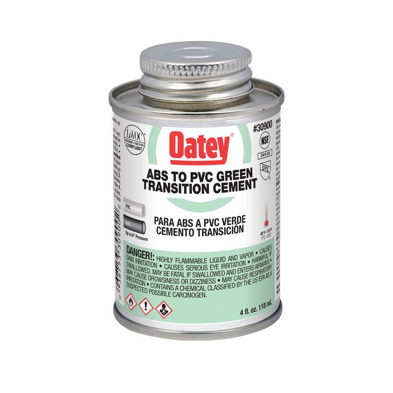 CEMENT 4 OZ GREEN ABS TO PVC 30900 TRANSITION CEMENT