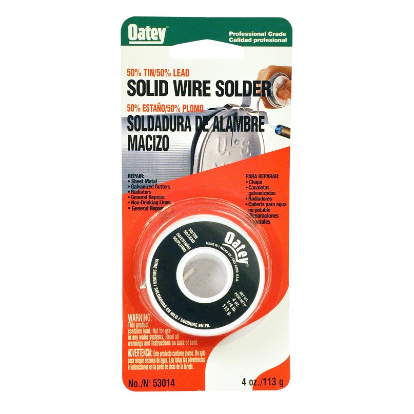 Solder 50/50 Wire 4 oz Card Contains Lead 