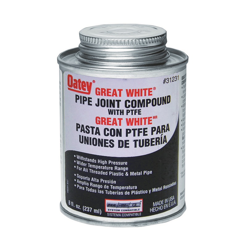 Pipe Joint Compound 8 Fl Oz Paste White with PTFE 