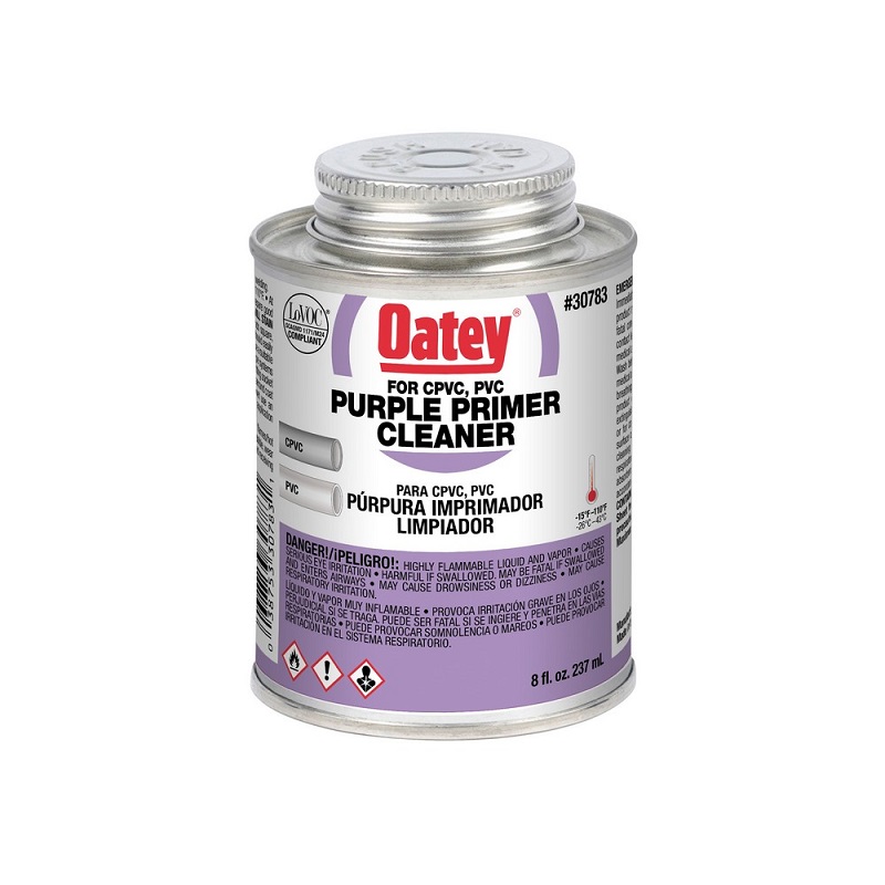 Primer/Cleaner 8 Oz Purple for PVC & CPVC Pipe & Fittings 