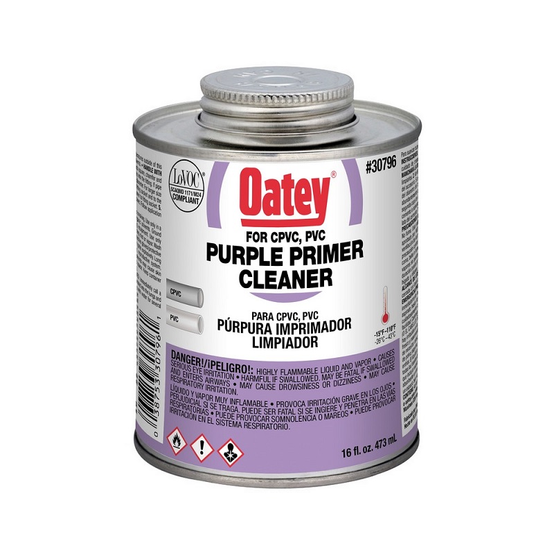 Primer/Cleaner 16 Oz Purple for PVC & CPVC Pipe & Fittings 