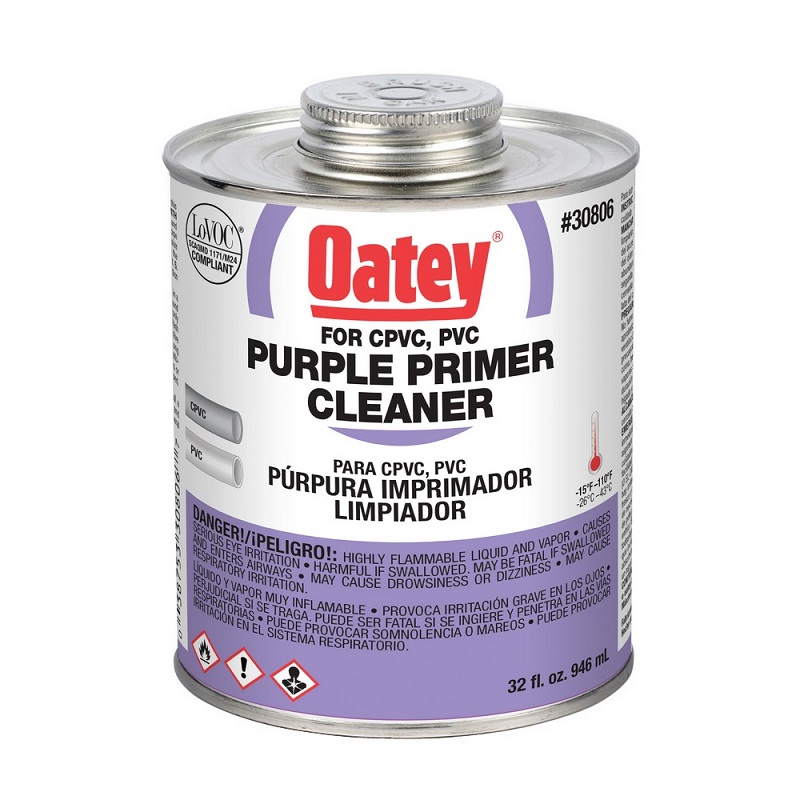 Primer/Cleaner 32 Oz Purple for PVC & CPVC Pipe & Fittings 