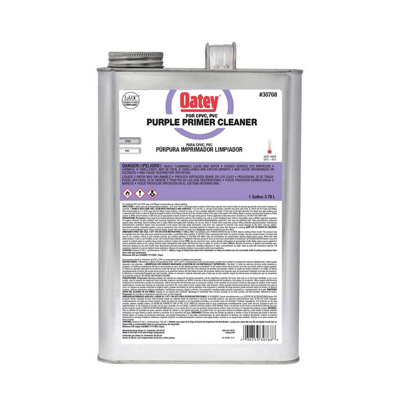 Primer/Cleaner 1 Gal Purple for PVC & CPVC Pipe & Fittings 