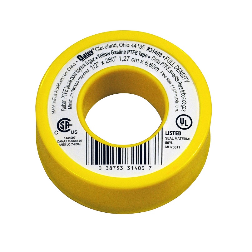 Thread Seal Tape 1/2"X260" Teflon Gas Line Yellow  