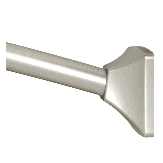 Adjustable-Length Curved Shower Rod in Brushed Nickel