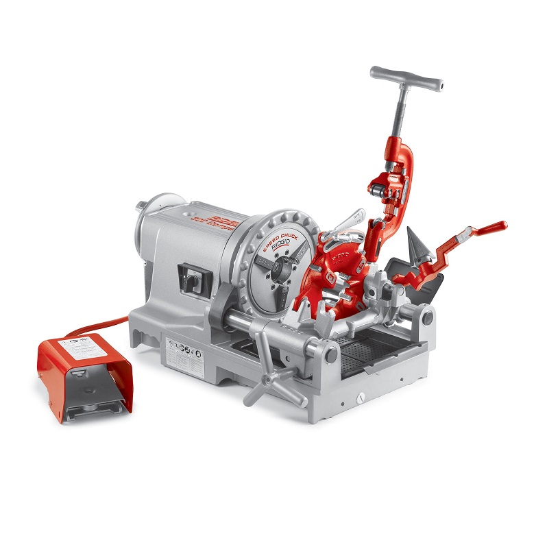 Compact Threading Machine 115V 50/60Hz 1/2" to 2" NPT Hammer Chuck 36 RPM with Folding Wheel Stand Model 300 Compact Kit 