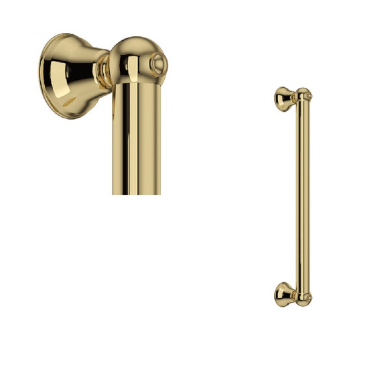 Decorative 18" Grab Bar in Unlacquered Brass