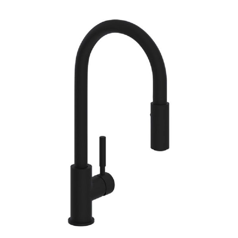 Lux Side Handle Pull-Down Kitchen Faucet in Matte Black
