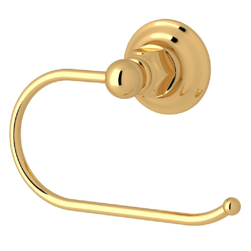 Country Bath Open Toilet Paper Holder in Unlacquered Brass