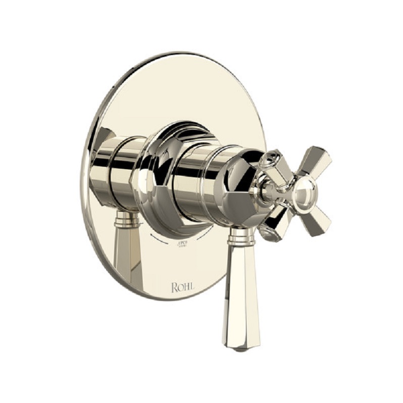 1/2" Thermostatic/Pressure Bal Trim w/Lever Handle in Polished Nickel