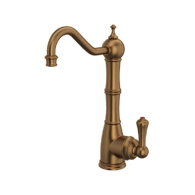 Edwardian Column Spout Hot Water Faucet in English Bronze