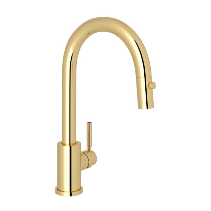 Holborn Pulldown Bar/Food Prep Faucet in Unlacquered Brass