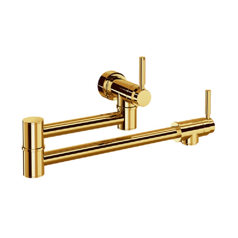 Holborn Wall Mount Swing Arm Pot Filler in Unlacquered Brass