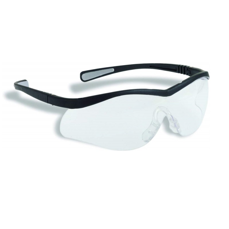 North Safety Lightning Safety Glasses w/Clear Lens/Blk Frame