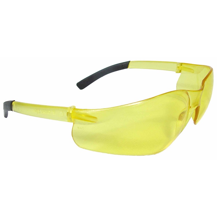 Safety Glasses Amber Lens Rad-Atac Rubber Tipped Temples