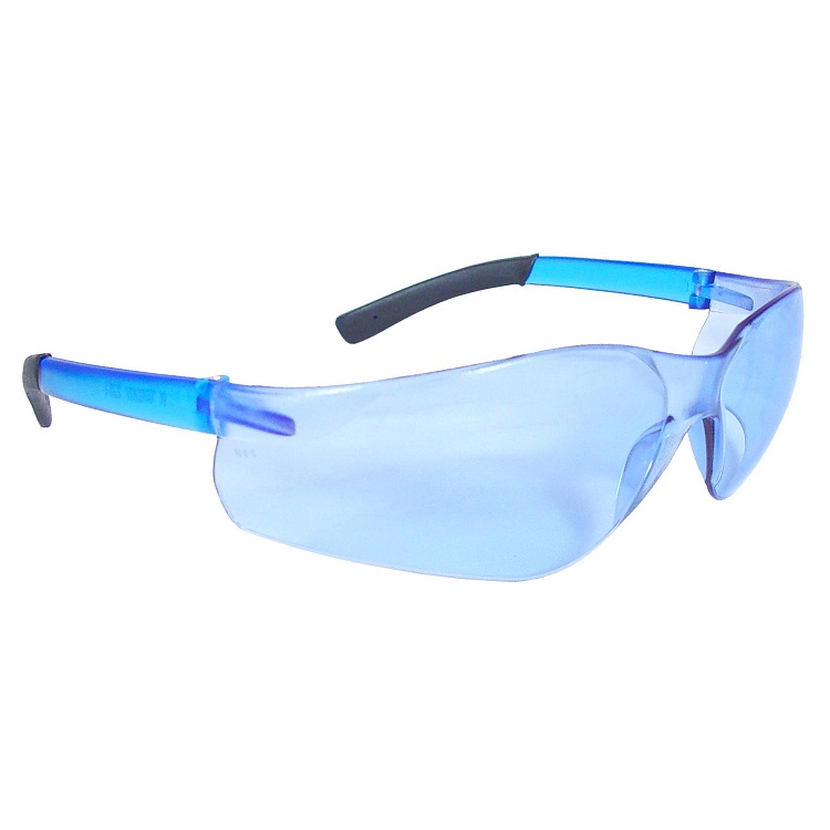Safety Glasses Light Blue Lens Rad-Atac Rubber Tipped Temples
