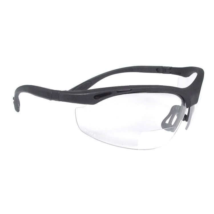 Safety Glasses Clear Lens 2.0 Mag. Bifocal Black Frame