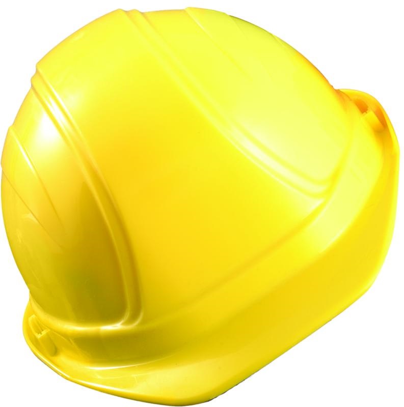 Regular Brim Hard Hat Yellow Squeeze Lock Suspension 