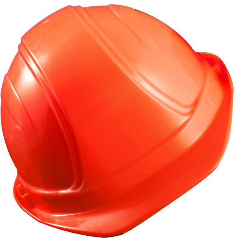 Regular Brim Hard Hat Hi-Viz Orange Squeeze Lock Suspension 