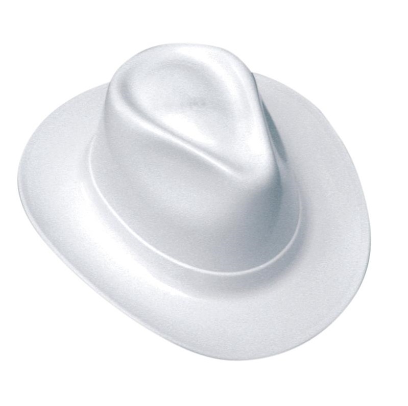 Cowboy Style Hard Hat White with Squeeze Lock Suspension 