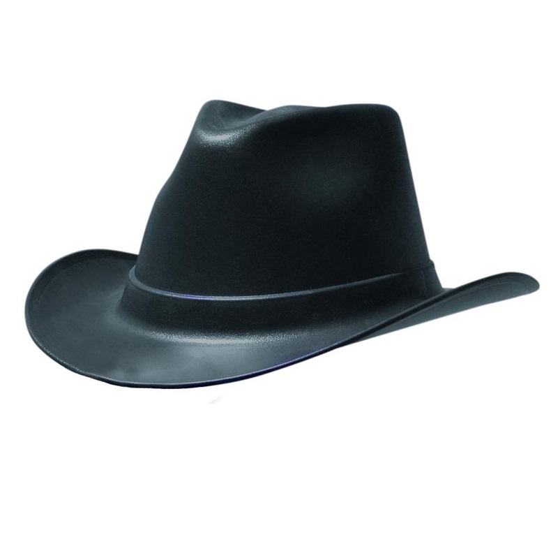 Cowboy Style Hard Hat Black with Squeeze Lock Suspension 