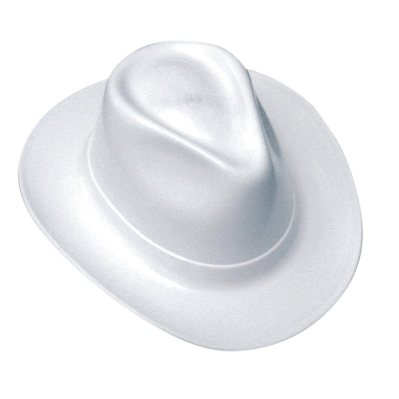 Cowboy Style Hard Hat White with Ratchet Suspension 