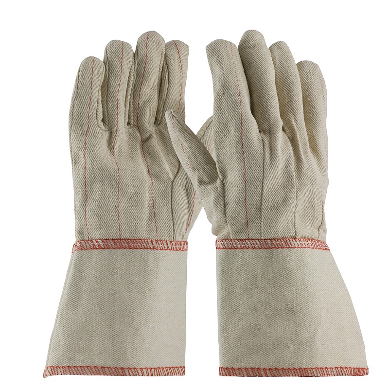 Cotton Canvas 12.8" Double Palm Glove w/Gauntlet Cuff