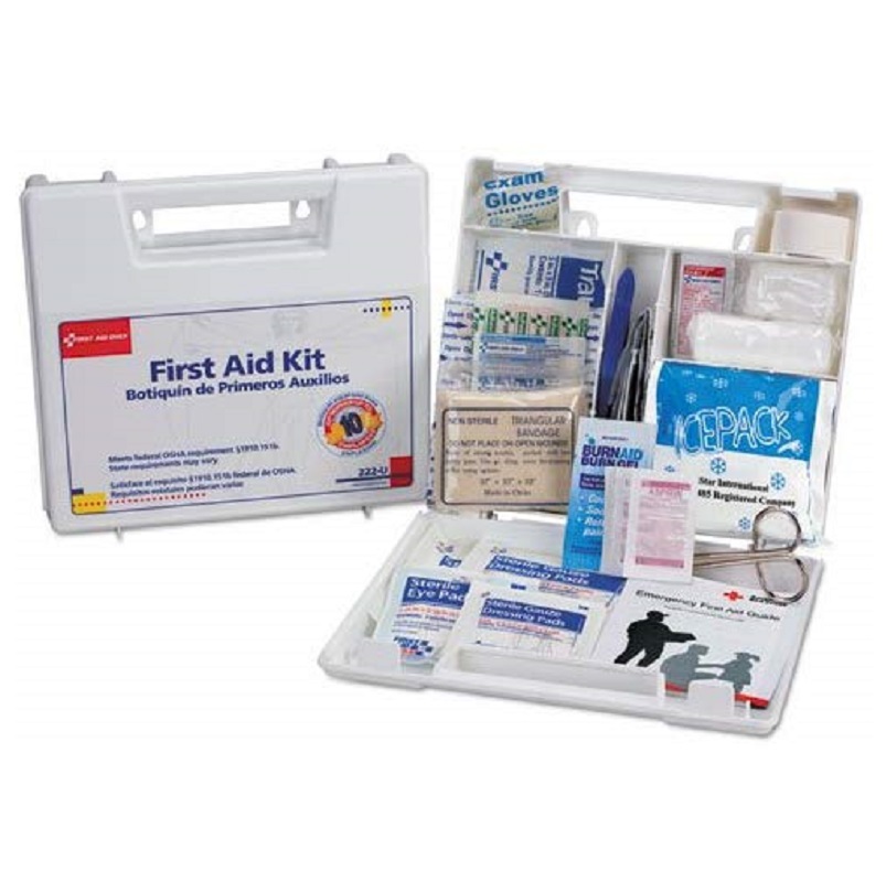 FIRST AID KIT 10 PERSON 62PC PLASTIC CASE W/DIVIDERS 222-U