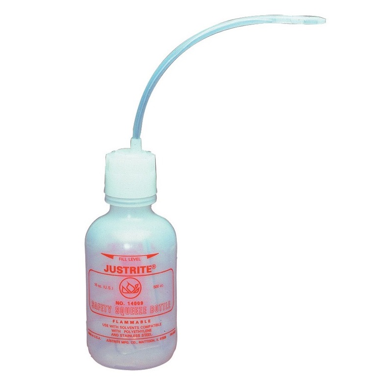 Bottle 16 Oz Polyethylene & SS Squeeze Type for Flammable