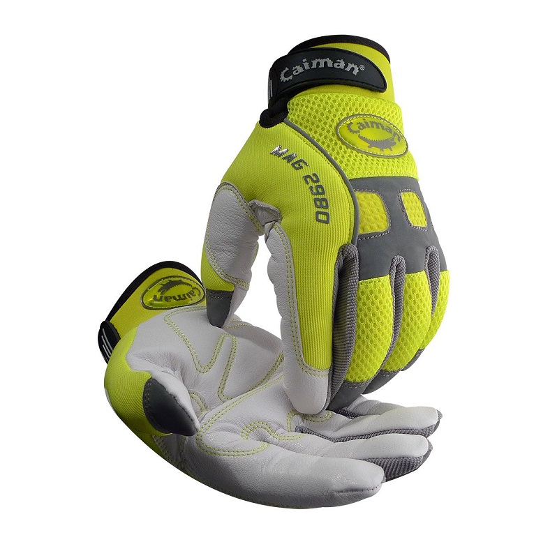 Knuckle Protection Mechanics Gloves Hi-Vis Reflective Back