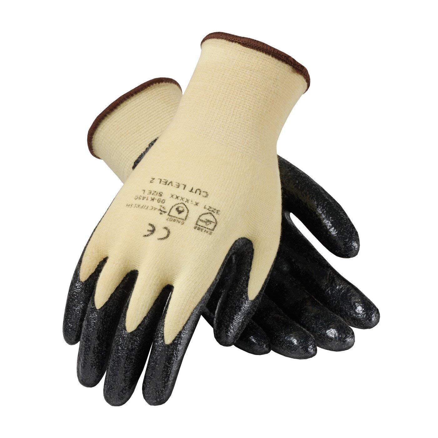G-Tek 9.4" KEV Glove w/Nitrile Coated Smooth Grip Size Large