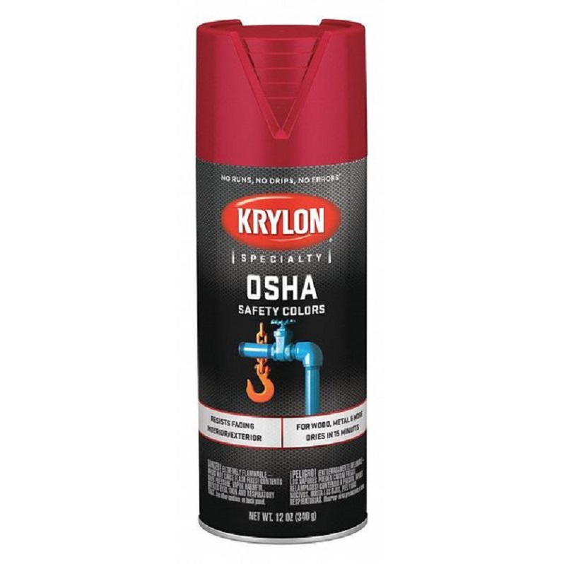 Krylon OSHA 16 oz Paint Safety Red 12oz Net Weight